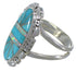 Opal Turquoise Inlay Silver Southwest Ring Size 5-3/4 AX52761