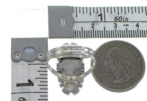 Opal Turquoise Inlay Silver Southwest Ring Size 5-3/4 AX52761