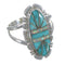 Turquoise And Opal Silver Southwestern Ring Size 7-1/2 AX52830