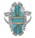 Turquoise And Opal Silver Southwestern Ring Size 7-1/2 AX52830