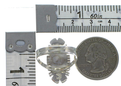 Turquoise And Opal Silver Southwestern Ring Size 7-1/2 AX52830