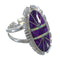 Sterling Silver Magenta Turquoise And Opal Inlay Ring Size 6-1/4 AX52913