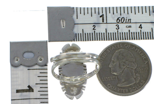 Magenta Turquoise And Opal Sterling Silver Ring Size 6 AX52906