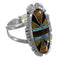Southwestern Multicolor Silver Ring Size 7-1/4 AX52946