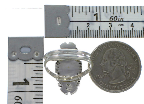 Southwestern Multicolor Silver Ring Size 7-1/4 AX52946