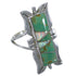 Southwest Turquoise And Opal Inlay Silver Ring Size 5-3/4 AX53642