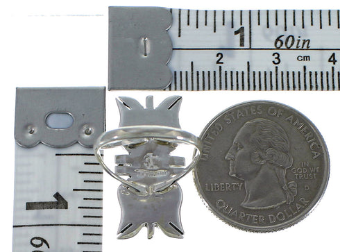 Turquoise And Opal Inlay Silver Southwest Ring Size 7 AX53640