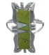 Opal And Turquoise Southwestern Silver Ring Size 7-3/4 AX53679