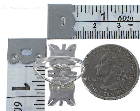 Opal And Turquoise Southwestern Silver Ring Size 7-3/4 AX53679