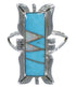 Southwest Turquoise And Opal Silver Ring Size 7-3/4 AX53680