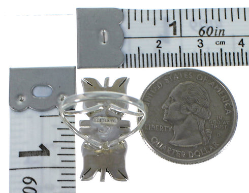 Southwest Turquoise And Opal Silver Ring Size 7-3/4 AX53680