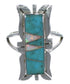 Southwestern Turquoise And Opal Silver Ring Size 7-3/4 AX53681