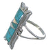 Southwestern Turquoise And Opal Silver Ring Size 7-3/4 AX53681