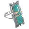 Sterling Silver Opal And Turquoise Inlay Ring Size 7-1/4 AX53848
