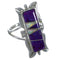 Sterling Silver Magenta Turquoise And Opal Inlay Ring Size 5-1/4 AX53882