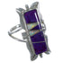 Sterling Silver Magenta Turquoise And Opal Inlay Ring Size 5-1/4 AX53882