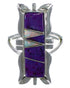 Magenta Turquoise And Opal Silver Jewelry Ring Size 6-1/2 AX53884