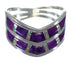 Silver Magenta Turquoise And Opal Ring Size 7-1/4 AX54014