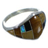 Multicolor Inlay Jewelry Sterling Silver Ring Size 8 AX52470
