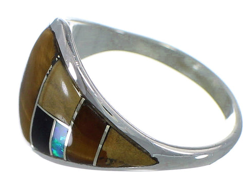 Authentic Sterling Silver Multicolor Ring Size 5-3/4 AX52509