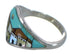 Multicolor Inlay Silver Native American Pueblo Design Ring Size 6-1/4 AX52533