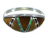 Genuine Sterling Silver Multicolor Inlay Ring Size 5-1/4 AX52282
