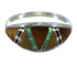 Multicolor Inlay Authentic Sterling Silver Ring Size 6-1/4 AX52272