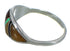 Multicolor Inlay Authentic Sterling Silver Ring Size 6-1/4 AX52272