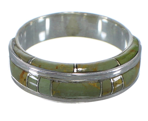 Genuine Sterling Silver Turquoise Inlay Southwest Ring Size 5-3/4 AX87660