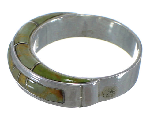 Genuine Sterling Silver Turquoise Inlay Southwest Ring Size 5-3/4 AX87660