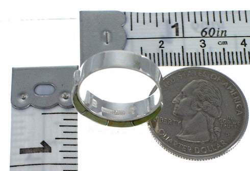 Genuine Sterling Silver Turquoise Inlay Southwest Ring Size 5-3/4 AX87660