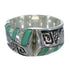 Authentic Sterling Silver Turquoise Opal Water Wave Ring Size 5-3/4 EX56531