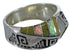 Turquoise Opal Inlay Water Wave Sterling Silver Ring Size 6-1/2 EX56544