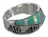 Turquoise And Opal Inlay Silver Water Wave Ring Size 6-1/2 EX56586