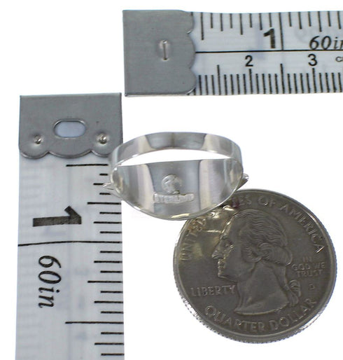 Genuine Sterling Silver Magenta Turquoise Opal Ring Size 7-3/4 EX44588