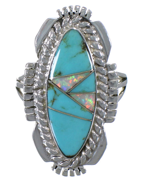 Opal Turquoise Silver Southwest Ring Size 5-3/4 TX45721