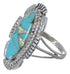 Opal Turquoise Silver Southwestern Ring Size 8-1/4 TX45723