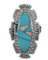 Opal Turquoise Inlay Genuine Sterling Silver Ring Size 6-1/4 TX45739