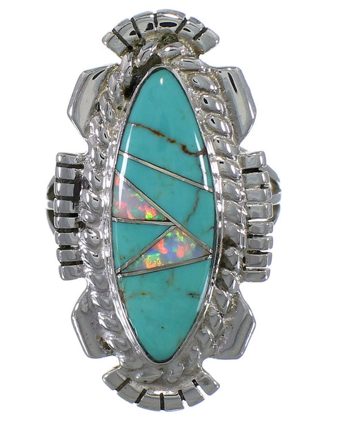 Opal Sterling Silver Southwest Turquoise Ring Size 6-3/4 TX45751