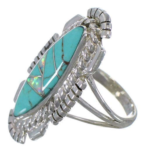 Opal Sterling Silver Southwest Turquoise Ring Size 6-3/4 TX45751