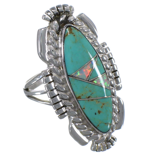 Opal Southwest Sterling Silver Turquoise Ring Size 5-1/4 TX45759
