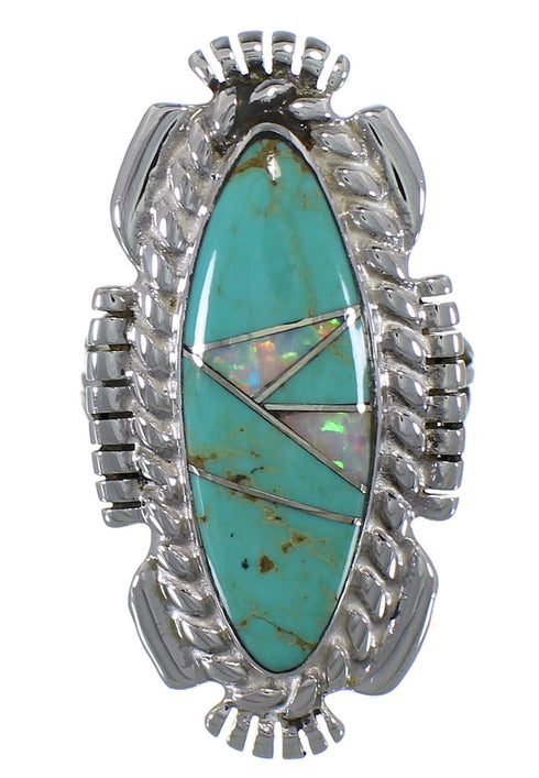 Opal Southwest Sterling Silver Turquoise Ring Size 5-1/4 TX45759