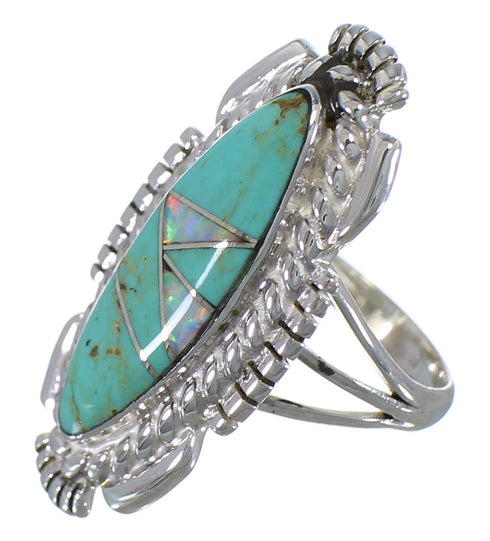 Opal Southwestern Sterling Silver Turquoise Ring Size 8-1/2 TX45760