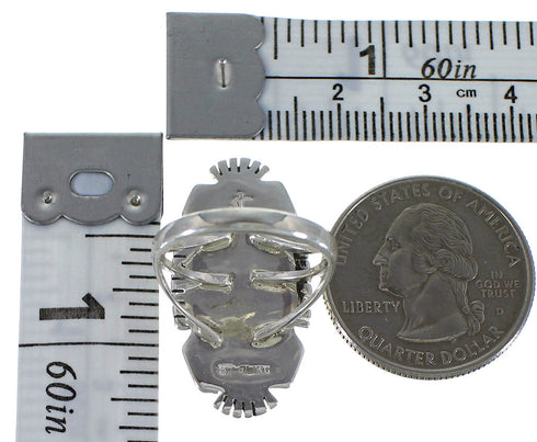 Multicolor Inlay Southwest Sterling Silver Ring Size 8-3/4 TX45796