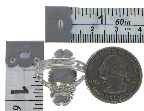 Multicolor Native American Design Silver Ring Size 6-3/4 TX45820