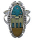 Multicolor Native American Pueblo Design Ring Size 8-3/4 TX45823