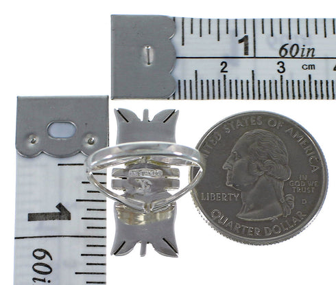 Turquoise Southwest Silver Ring Size 7-1/4 EX44224