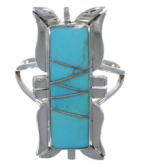 Turquoise And Silver Southwest Ring Size 4-3/4 EX44228
