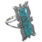 Turquoise Inlay Sterling Silver Ring Size 6-1/2 EX44239