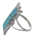 Turquoise Inlay Sterling Silver Ring Size 6-1/2 EX44239